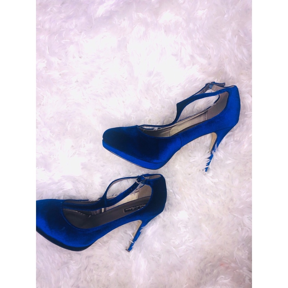 Velvet Trios Cobalt Blue Strap Heels